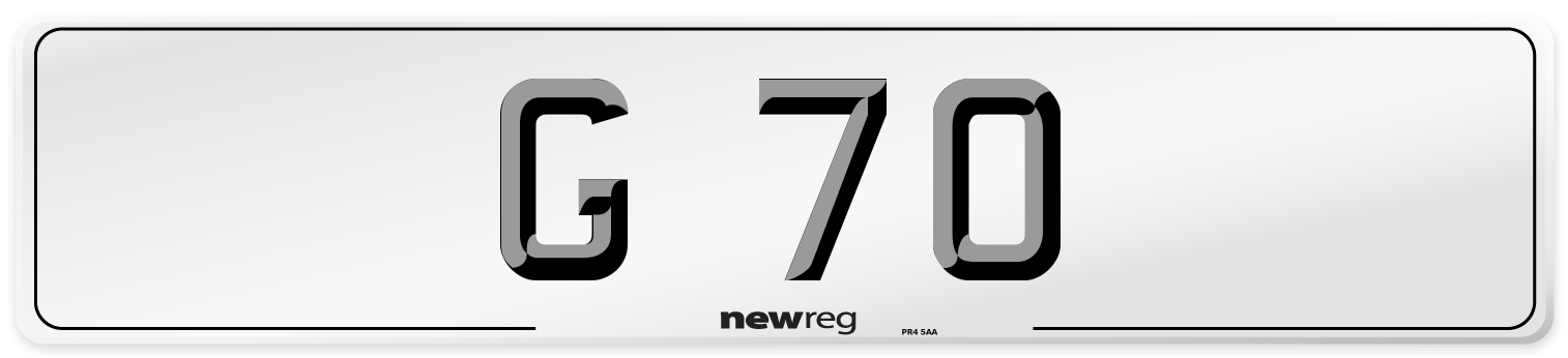 G 70 Number Plate from New Reg